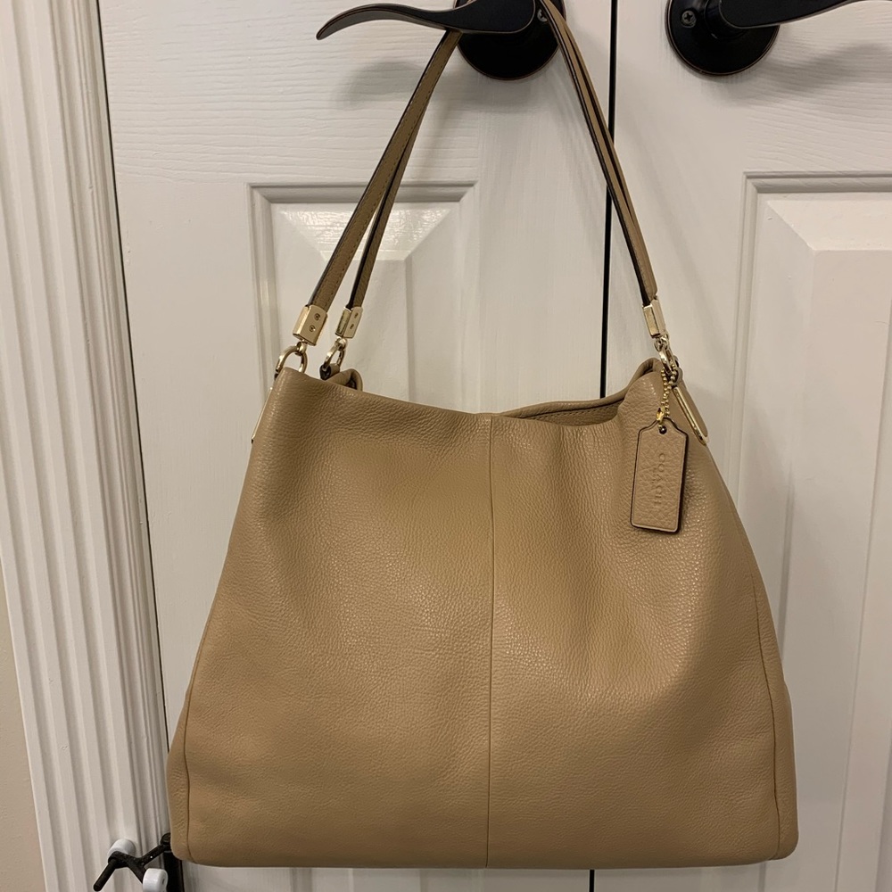 Tan Phoebe  Coach pebble leather purse